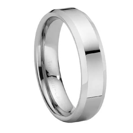 Unmissable Jewelry Sale – Shop Before It's Too Late Tungsten Carbide Wedding Ring with Beveled Edges and Polished Finish-7mm Unmissable Jewelry Sale – Shop Before It's Too Late Tungsten Carbide Wedding Ring with Beveled Edges and Polished Finish-7mm