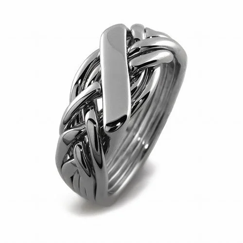 MENS 6 band STERLING SILVER Puzzle Ring MS-61N