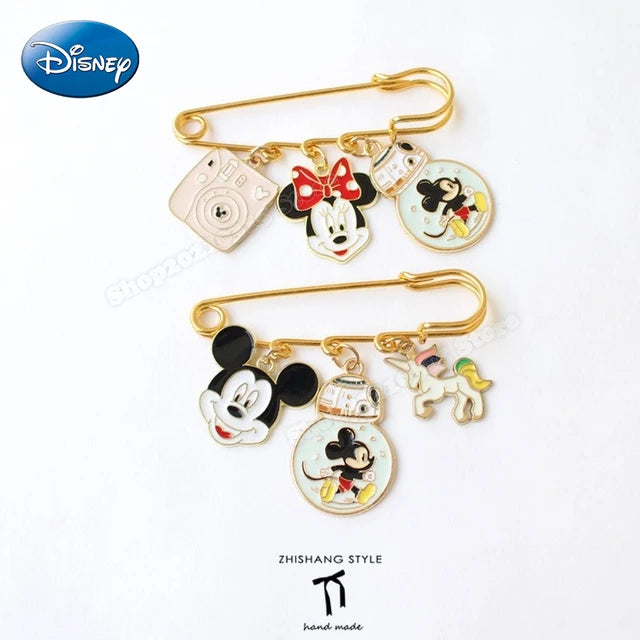 Disney Mickey Minnie Mouse Pins Kawaii Brooch Pendant Metal Pin Alloy Brooches Jewelry for Children