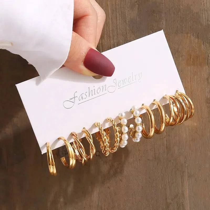 Limited-Stock Jewelry Sale – Once It's Gone, It's Gone Gold Color Vintage Geometry Pearl Earrings Set S4818037 Limited-Stock Jewelry Sale – Once It's Gone, It's Gone Gold Color Vintage Geometry Pearl Earrings Set S4818037