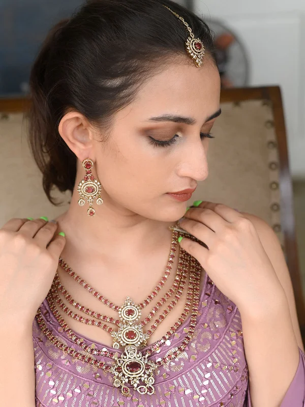 Elegant Jewelry, Exclusive Prices – Shop Now Odette Pink Mixed Metal Embellished Gold Plated Neckpiece Set For Women Elegant Jewelry, Exclusive Prices – Shop Now Odette Pink Mixed Metal Embellished Gold Plated Neckpiece Set For Women