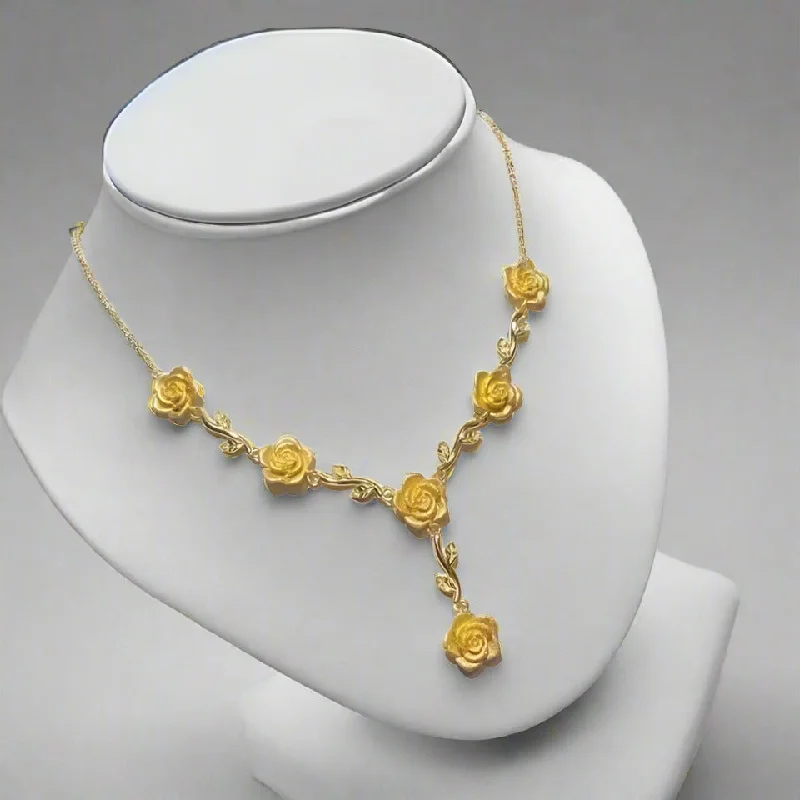 Holiday Jewelry Sale – Perfect Gifts At The Best Prices Rose Necklace Set Of New Gold Model-02