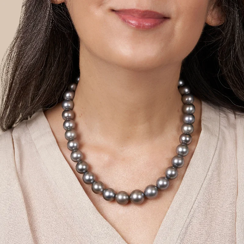 Affordable Luxury Jewelry For Every Occasion 12.0-14.8 mm AA+/AAA Tahitian Round Pearl Necklace