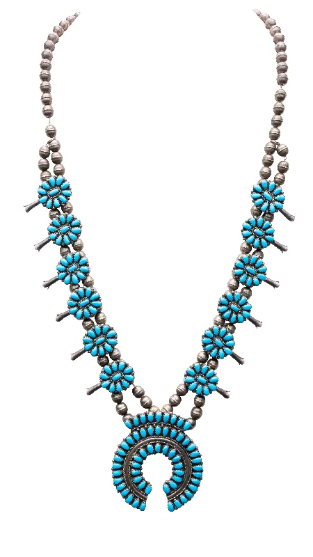 Shop Signature Jewelry Styles At Exclusive Prices Sleeping Beauty Turquoise Squash Blossom Necklace | Artisan Handmade