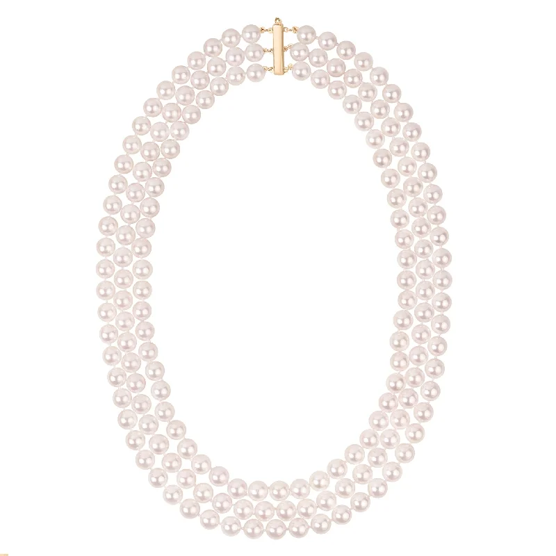 Everyday Jewelry Essentials Now On Sale 7.0-7.5 mm Triple Strand White Akoya AAA Pearl Necklace Everyday Jewelry Essentials Now On Sale 7.0-7.5 mm Triple Strand White Akoya AAA Pearl Necklace