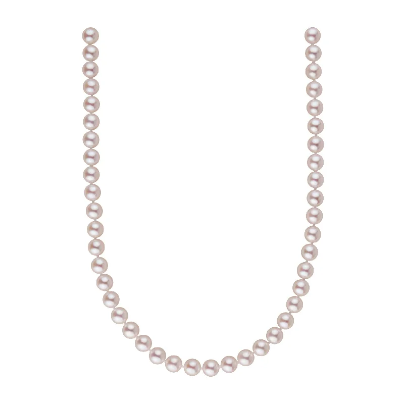 High-Quality Gemstone Jewelry For Special Occasions 8.0-8.5 mm 16 Inch AAA Warm White Rose Tone Akoya Pearl Necklace