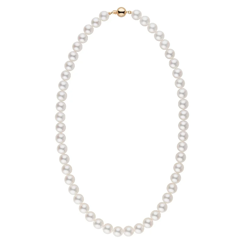 Luxury Handcrafted Jewelry For Elegant Looks 8.0-8.5 mm 18 Inch AAA Warm White Silver Tone Akoya Pearl Necklace
