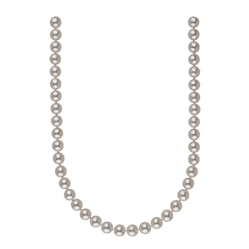 Exclusive Jewelry Bundles At Discounted Prices 9.0-9.5 mm 16 Inch AAA Bright White Silver Tone Akoya Pearl Necklace