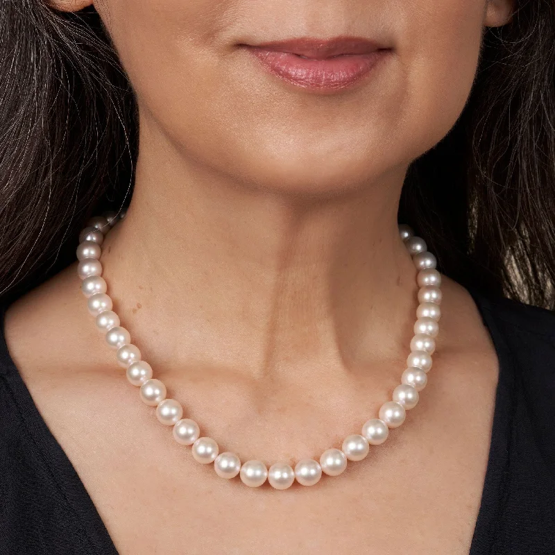 Affordable Glamour – Must-Have Jewelry At Special Rates 9.0-9.5 mm 18 Inch AA+ Warm White Rose Tone Akoya Pearl Necklace