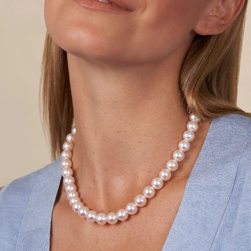 Special Deals On Handcrafted And Designer Jewelry 9.5-10.0 mm 18 Inch AAA Blush White Rose Tone Akoya Pearl Necklace