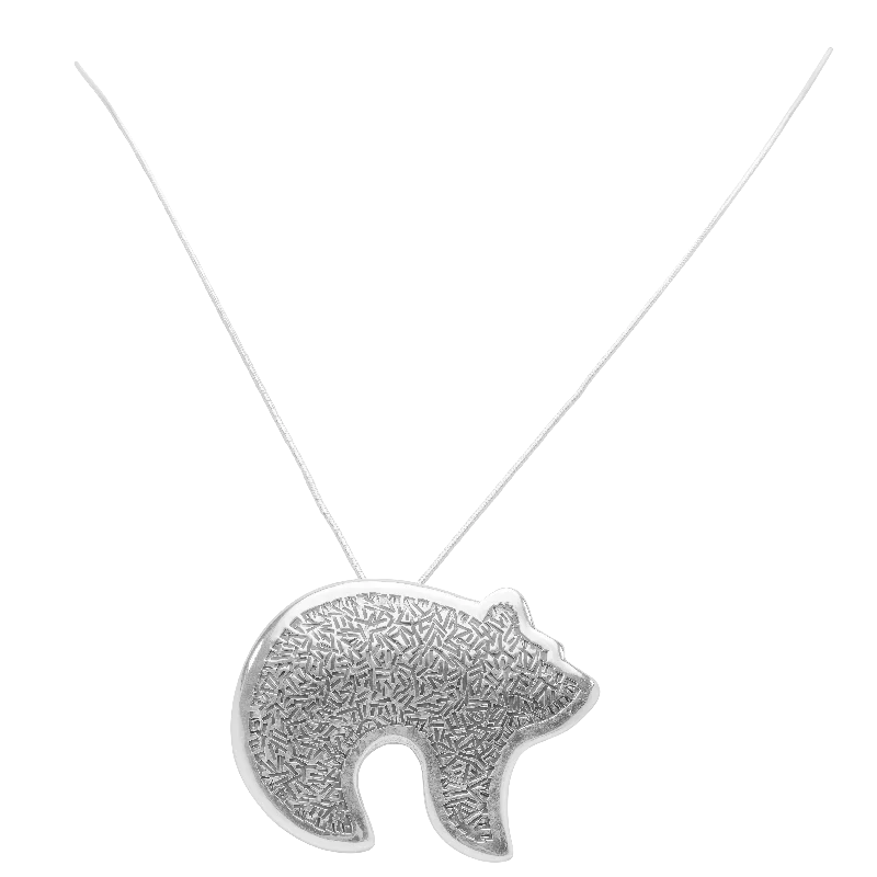 Personalized Jewelry Sale – Unique Gifts At Low Prices Sterling Silver Handstamped Bear Pendant with Chain | Norbert Peshlakai