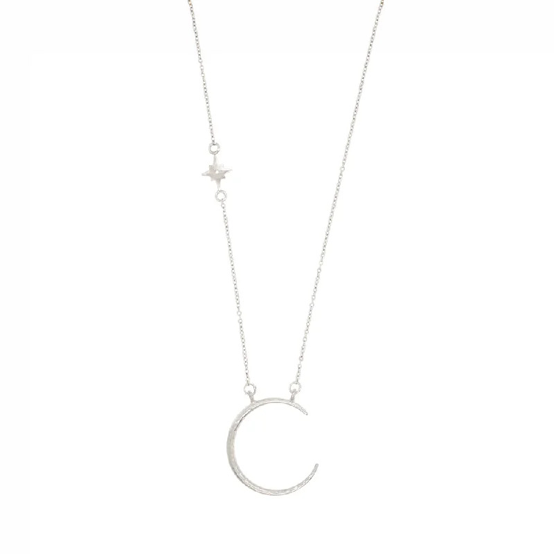 The Perfect Jewelry Piece At The Perfect Discount Crescent Moon Necklace in Silver