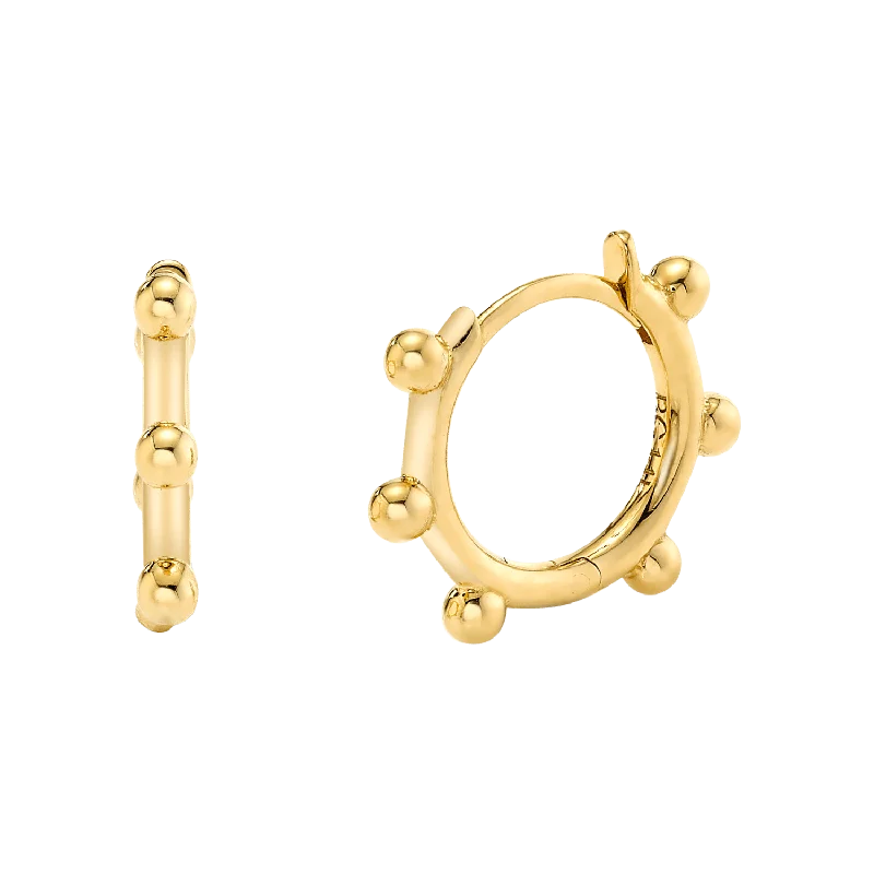 Trendy Minimalist Jewelry For Everyday Wear Ball Huggie Hoop Earrings