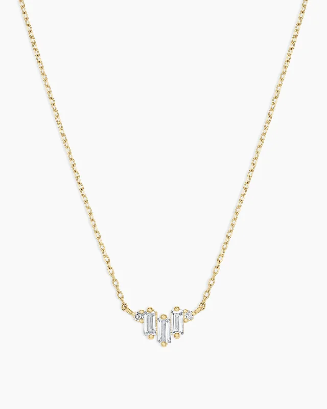 Handcrafted Jewelry Sale – Unique Designs At Low Prices Diamond and White Sapphire Amara Trio Necklace