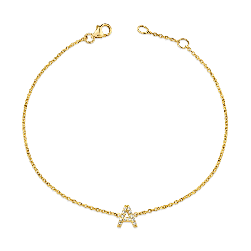 Luxury Meets Affordability – Jewelry Sale Live Now Diamond Pave Letter Bracelet