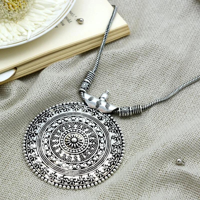Best-Selling Jewelry Styles Now At Exclusive Discounts Ishya Silver Oxidized Long Necklace