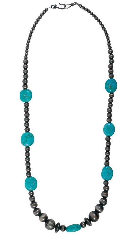 Flash Sale On Stunning Jewelry – Limited Stock Available Sonoran Turquoise & Navajo Pearl Necklace | Artisan Handmade