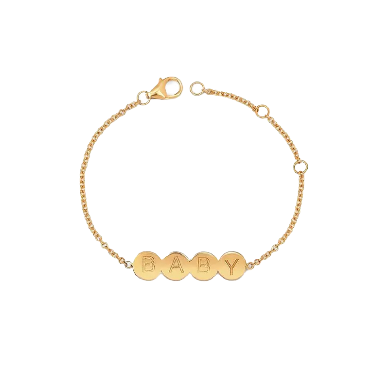 Customized Silver Jewelry For Unique Style Kids Bubble Round Engravable ID Bracelet
