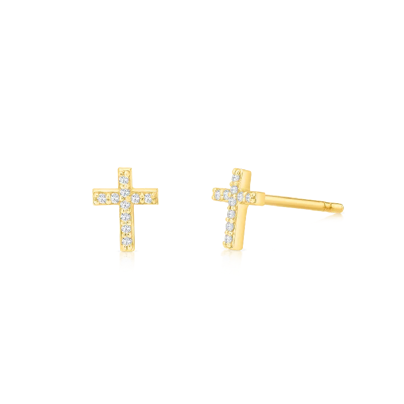 Elegant Rose Gold Jewelry For A Stylish Touch Kids Diamond Pave Cross Earrings