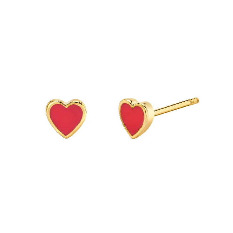 Buy More, Save More On Stunning Jewelry Designs Kids Enamel Heart Shape Studs