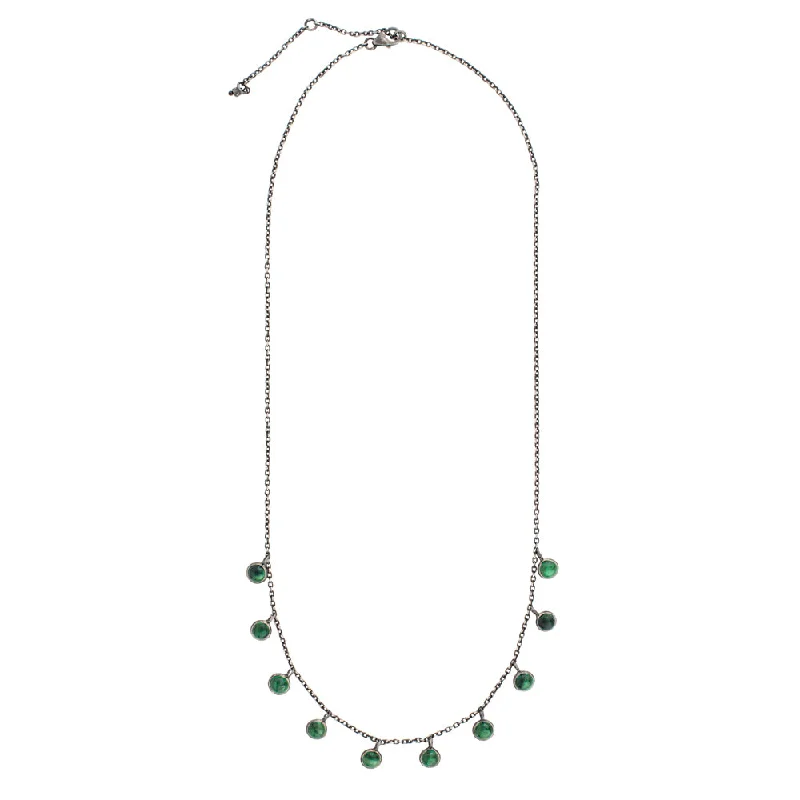 Modern Statement Jewelry For Bold Styling Many Moons Necklace in Malachite & Antiqued Silver Modern Statement Jewelry For Bold Styling Many Moons Necklace in Malachite & Antiqued Silver