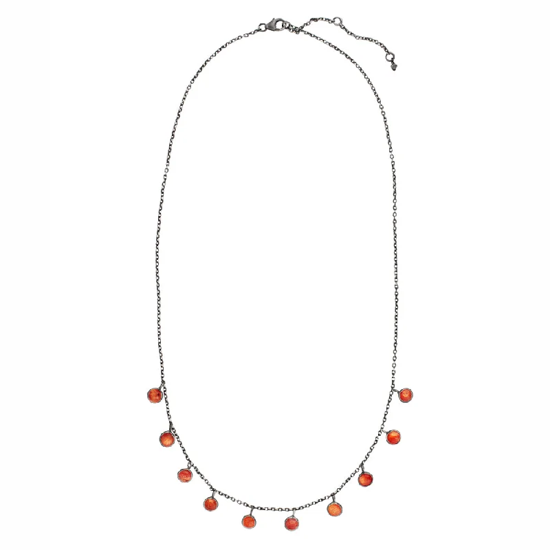 Dainty Floral Jewelry For Feminine Elegance Many Moons Necklace in Sunstone & Antiqued Sterling Dainty Floral Jewelry For Feminine Elegance Many Moons Necklace in Sunstone & Antiqued Sterling