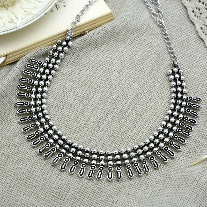 Shop Stylish Jewelry Now And Save Big Mihika Silver Oxidized Necklace