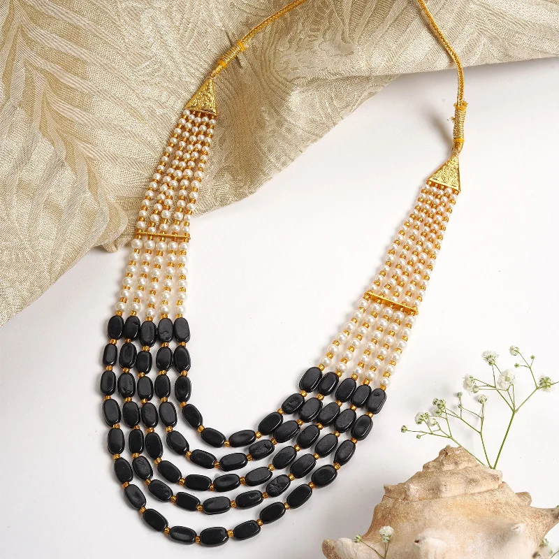 Exclusive Jewelry Sale – Limited-Time Discounts Teejh Aarushi Black Bead and Pearl Necklace