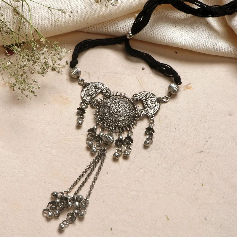 Elegant Jewelry Pieces At Unbelievable Prices Teejh Akshara Silver Oxidised Choker Necklace Elegant Jewelry Pieces At Unbelievable Prices Teejh Akshara Silver Oxidised Choker Necklace