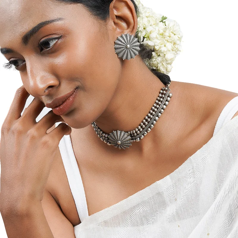Discover Unique Jewelry With Special Limited-Time Offers Teejh Chavi Silver Oxidised Necklace Set Discover Unique Jewelry With Special Limited-Time Offers Teejh Chavi Silver Oxidised Necklace Set