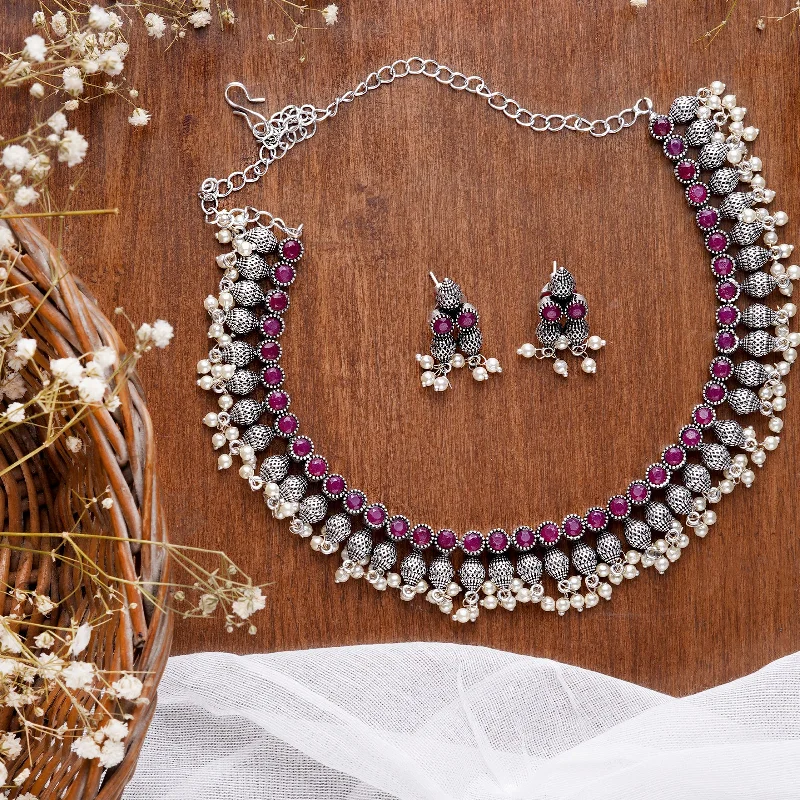 Elegant Designs, Unbeatable Discounts – Shop Jewelry Now Teejh Mitali Rani Pink Stone Choker Necklace Set Elegant Designs, Unbeatable Discounts – Shop Jewelry Now Teejh Mitali Rani Pink Stone Choker Necklace Set