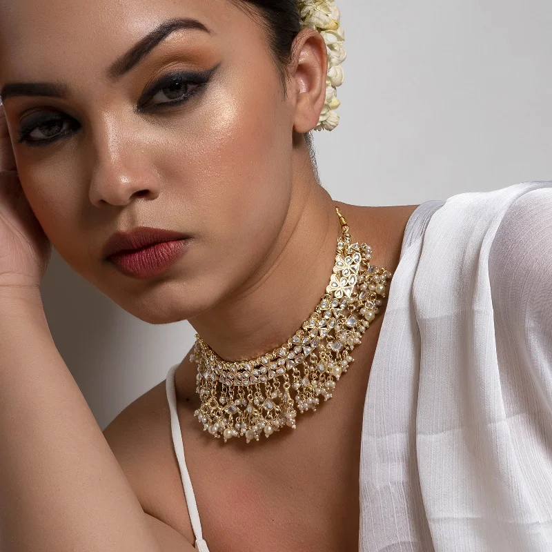 Chic And Stylish Jewelry At Discounted Prices Teejh Nitaraa Pearl and Polki Necklace Chic And Stylish Jewelry At Discounted Prices Teejh Nitaraa Pearl and Polki Necklace