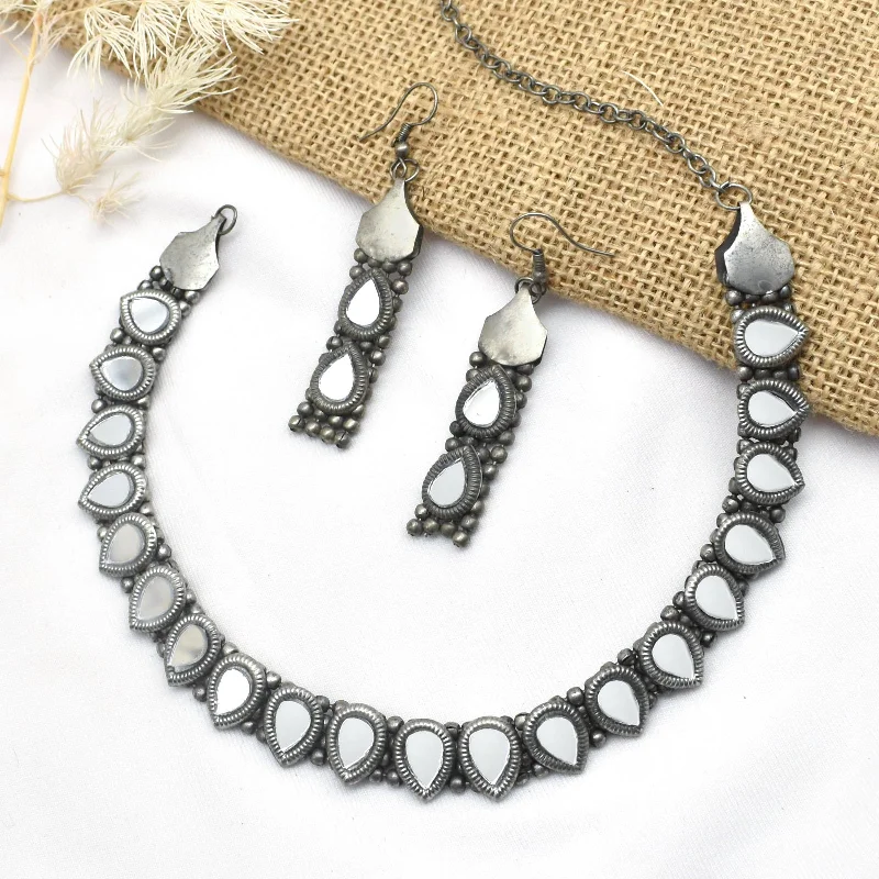 Limited Stock On Premium Jewelry At Low Prices Teejh Riddhima Silver Oxidised Necklace Set Limited Stock On Premium Jewelry At Low Prices Teejh Riddhima Silver Oxidised Necklace Set