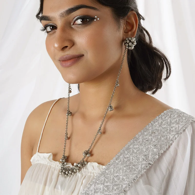 Upgrade Your Collection With Our Limited-Time Jewelry Sale Teejh Sharia Silver Oxidised Ghungroo Earring Necklace Upgrade Your Collection With Our Limited-Time Jewelry Sale Teejh Sharia Silver Oxidised Ghungroo Earring Necklace