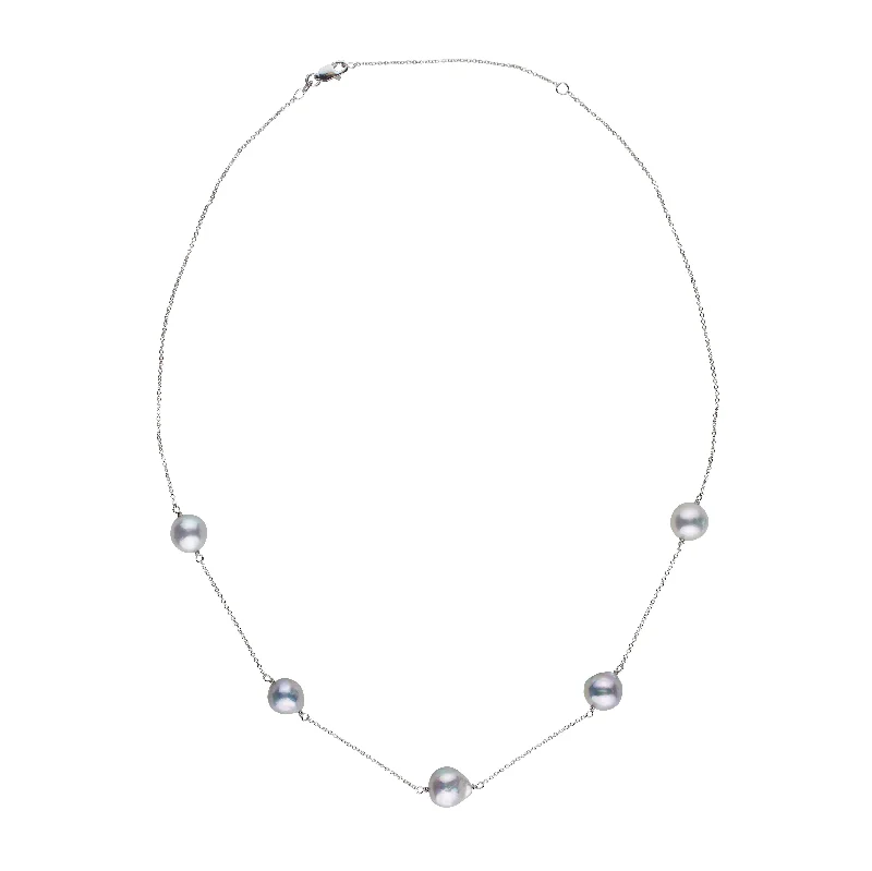 Timeless Jewelry, Timeless Savings – Don't Wait Terra Collection Silver Blue Akoya Pearl Necklace Timeless Jewelry, Timeless Savings – Don't Wait Terra Collection Silver Blue Akoya Pearl Necklace