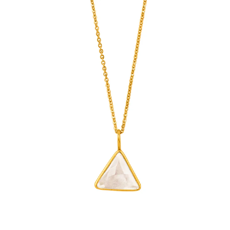 Seasonal Jewelry Clearance – Best Styles At The Lowest Prices Triad Necklace in Clear Quartz & Gold