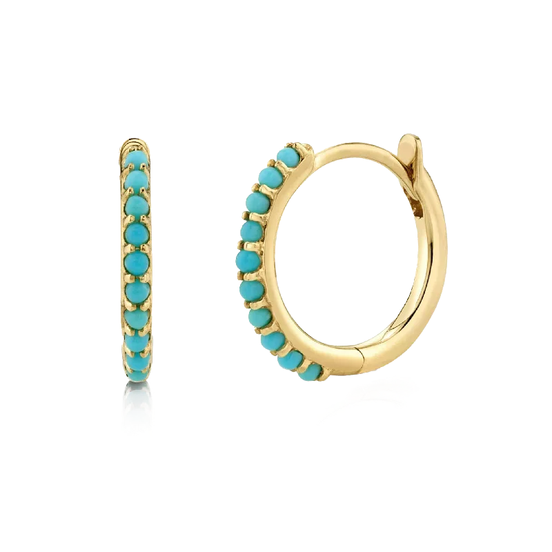 Exclusive Online Jewelry Sale – Don't Wait Turquoise Huggie Hoop Earrings