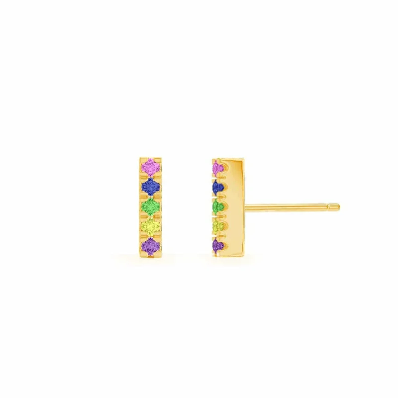 Chic And Stylish Jewelry At Exclusive Prices U Pave Petit Rainbow Bar Earrings