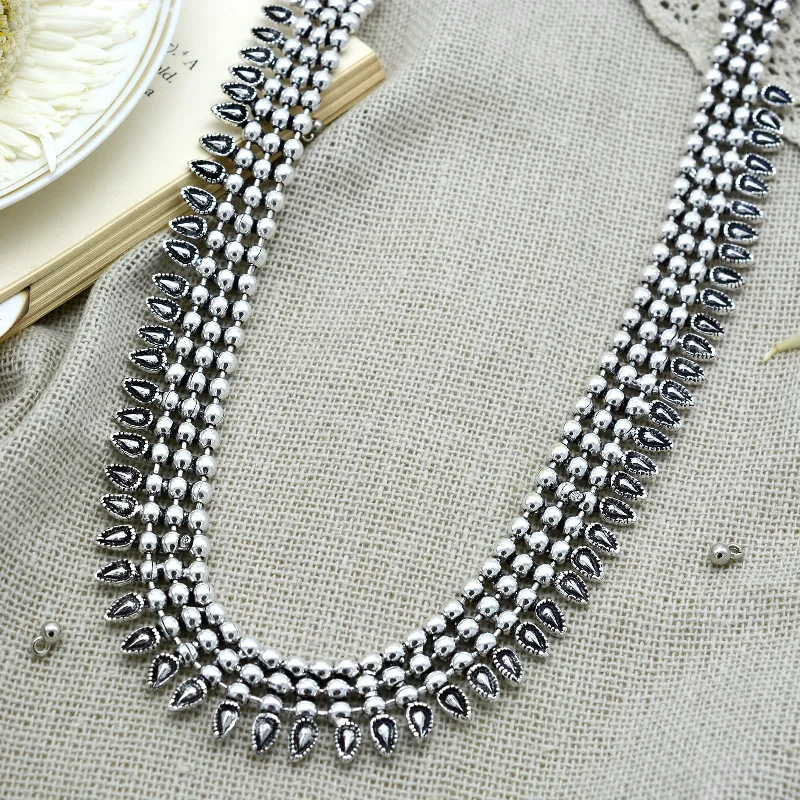 Bestselling Jewelry At Special Promotional Rates Yashika Silver Oxidized Long Necklace