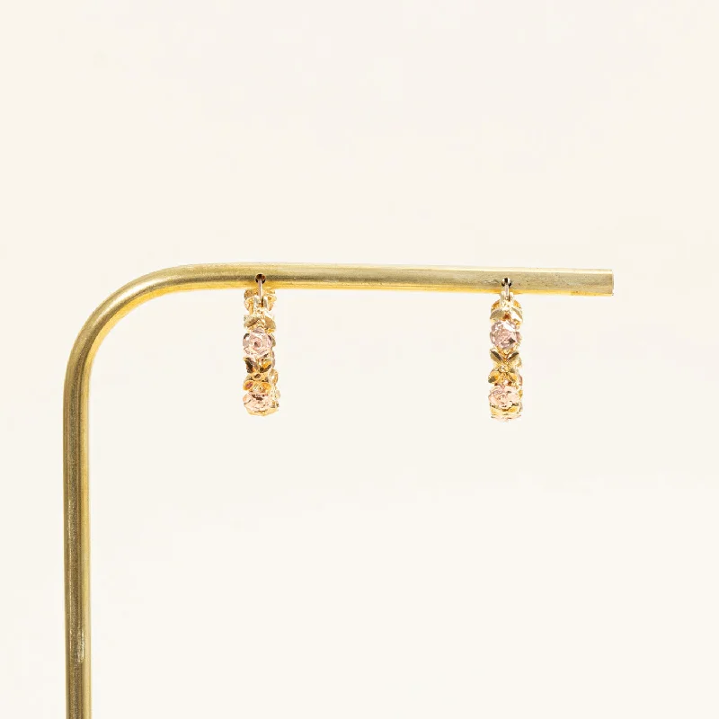 Don't Miss Out – Shop Elegant Jewelry For Less 10k Two Tone Gold Flower Hoop Earrings