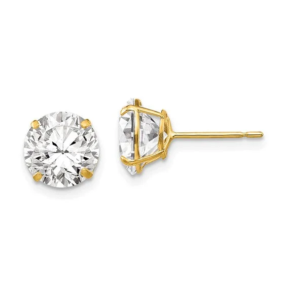 Buy More, Save More On Stunning Jewelry Pieces 14K 8MM Cubic Zirconia Stud Earrings