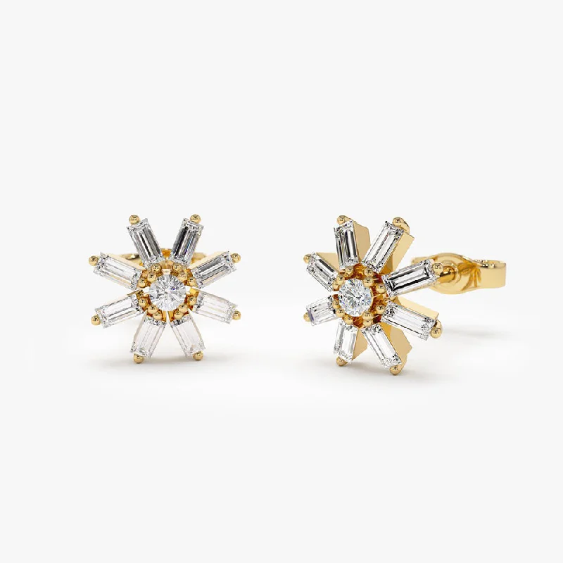 Elegant Necklaces And Bracelets At Limited-Time Offers 14k Floral Design Baguette Diamond Stud Earrings Elegant Necklaces And Bracelets At Limited-Time Offers 14k Floral Design Baguette Diamond Stud Earrings