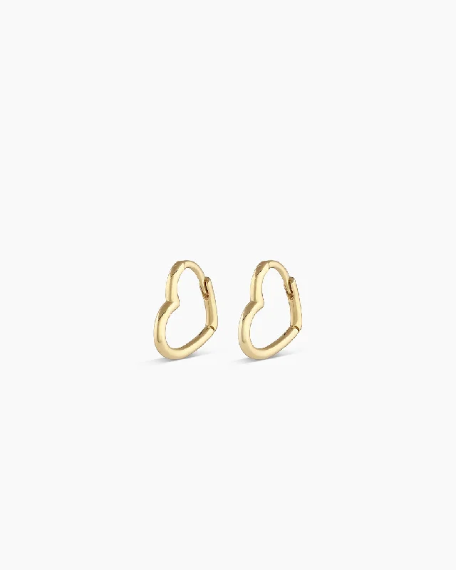 Grab Stylish Jewelry Before The Sale Ends 14k Gold Mini Open Heart Huggies