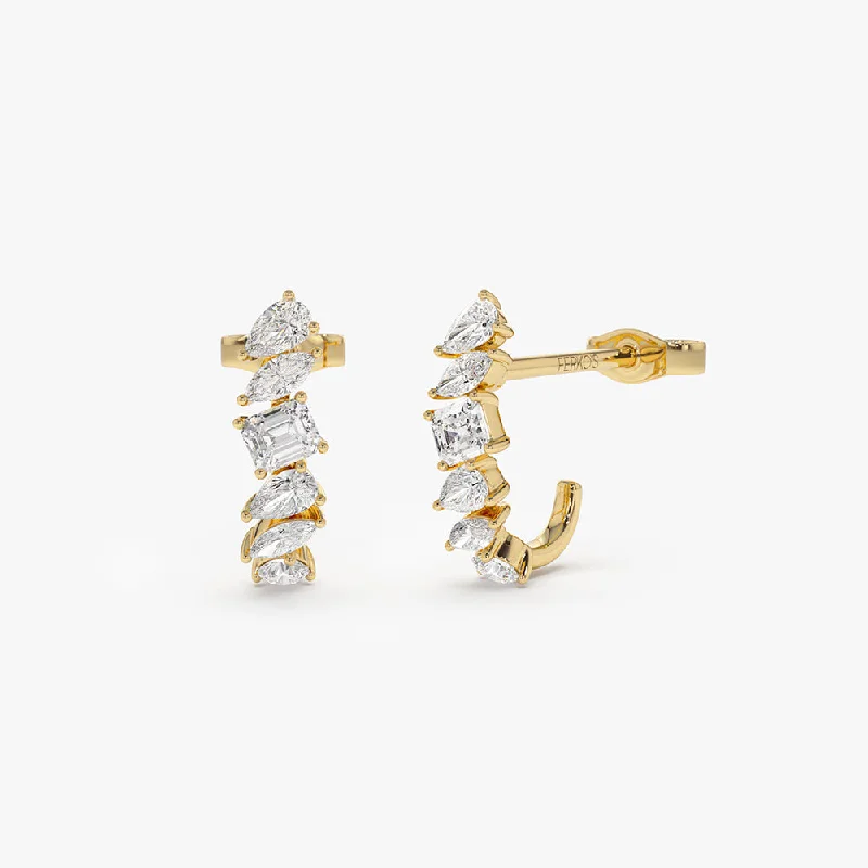 Breathtaking Jewelry At Limited-Time Savings 14k Gold Mixed Diamond Shapes Statement Stud Earrings Breathtaking Jewelry At Limited-Time Savings 14k Gold Mixed Diamond Shapes Statement Stud Earrings