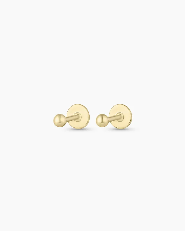 Discounted Luxury Jewelry – Shine Without The Splurge 14k Gold Newport Flat Back Studs