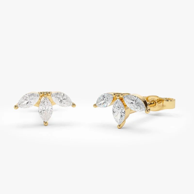 Luxury Meets Affordability – Jewelry Sale Live Now 14k Marquise Crown Stud Earrings Luxury Meets Affordability – Jewelry Sale Live Now 14k Marquise Crown Stud Earrings