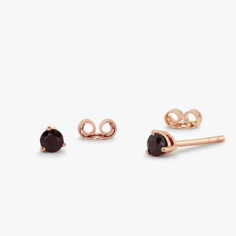 Must-Have Jewelry At Unbelievable Discounts 14K Gold Round Cut Ruby Stud Earrings