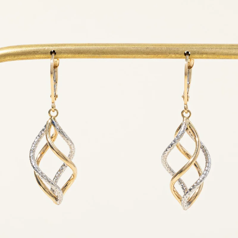 Stunning Jewelry At Even More Stunning Prices 14k Two Tone Gold Spiral Earrings