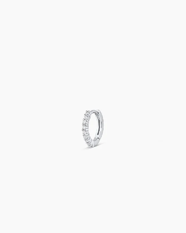 Jewelry Deals That Sparkle – Shop Today 14k White Gold Diamond Pavé Single Huggie