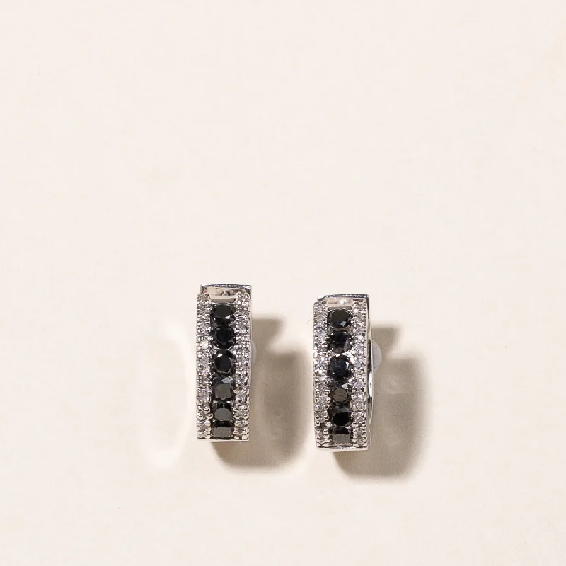 Unlock Unbeatable Jewelry Deals Before They’Re Gone 'Effy' 14k White Gold Black Diamond Huggie Earrings | 0.67ctw, 0.17ctw